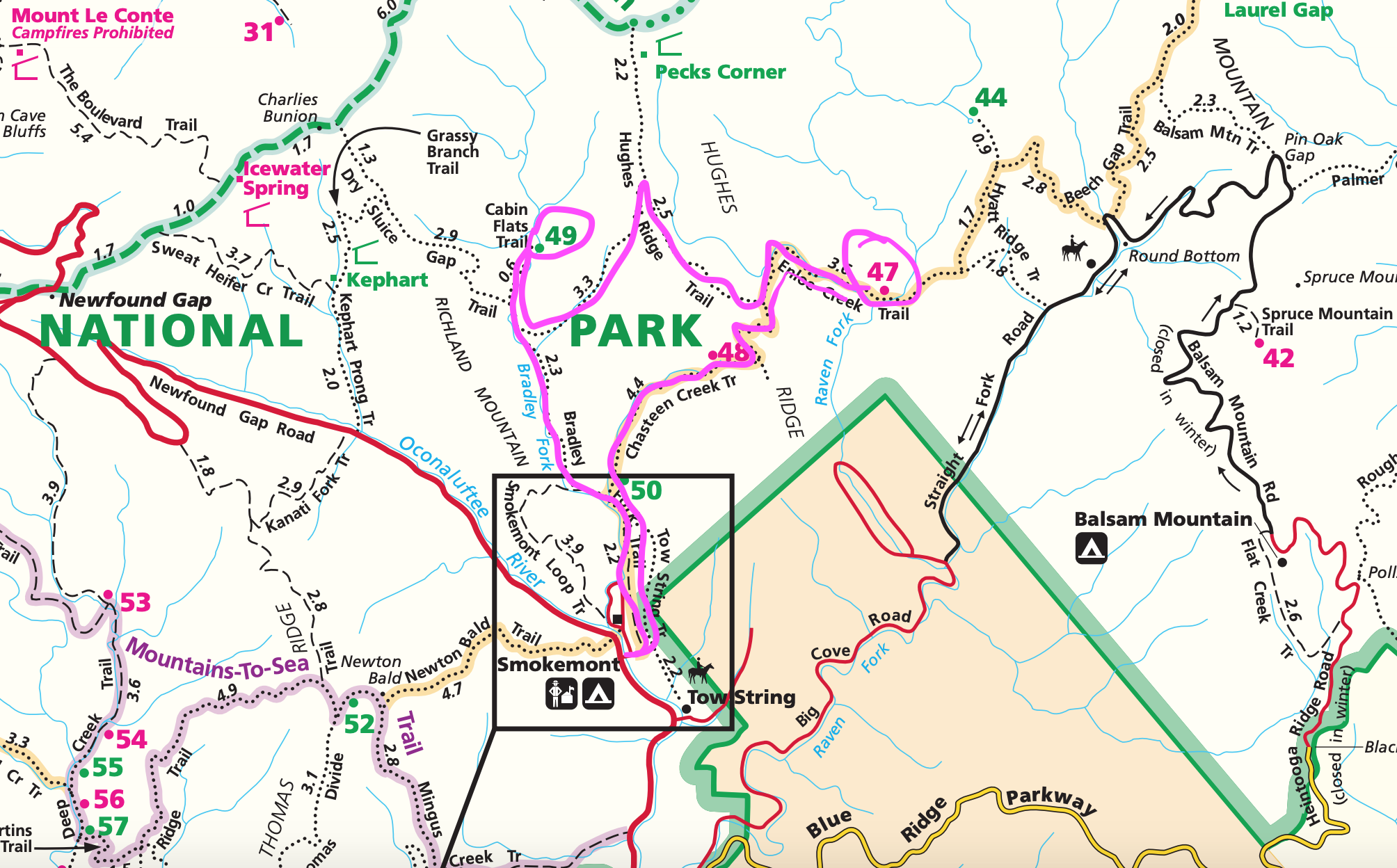 Smoky Mt Trail Map